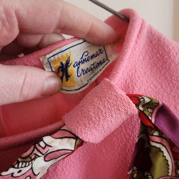 Vintage Pink Sheth Dres with Paisly Scarf - Picture 2 of 2